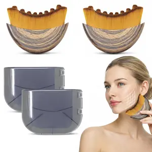 3pcs Face Lymphatic Contour Brush for Jawline & Chin Sculpting Dry Brushing Massager for Lymphatic Drainage