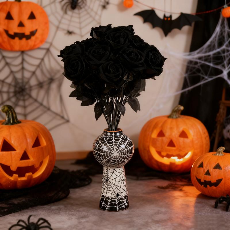 YBLIOUKE 10/20/50 pcs Artificial Rose Howers LongStem Fake Silk Roses for DIY WeddingBouquet Table Centerpiece HomeDecor  Realistic Faux Flowers for Decoration, Suitable for Valentine’s Day, Mother’s Day, Halloween, Christmas, Floral Arrangements