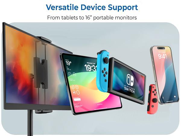Cooper TabStand - Height Adjustable iPad/Tablet/ Portable Monitor Holder, metal/aluminium design, Fits Up to 17" Devices - Diagonal, 360° Rotate & Tilt, 4.4lb Holding Strength, Portable for iPad Pro, Mini, Air, Smartphone Adjustable Multi-Device Stand Cooper TabStand - Height Adjustable iPad/Tablet/ Portable Monitor Holder, metal/aluminium design, Fits Up to 17" Devices - Diagonal, 360° Rotate & Tilt, 4.4lb Holding Strength, Portable for iPad Pro, Mini, Air, Smartphone Adjustable Multi-Device Stand