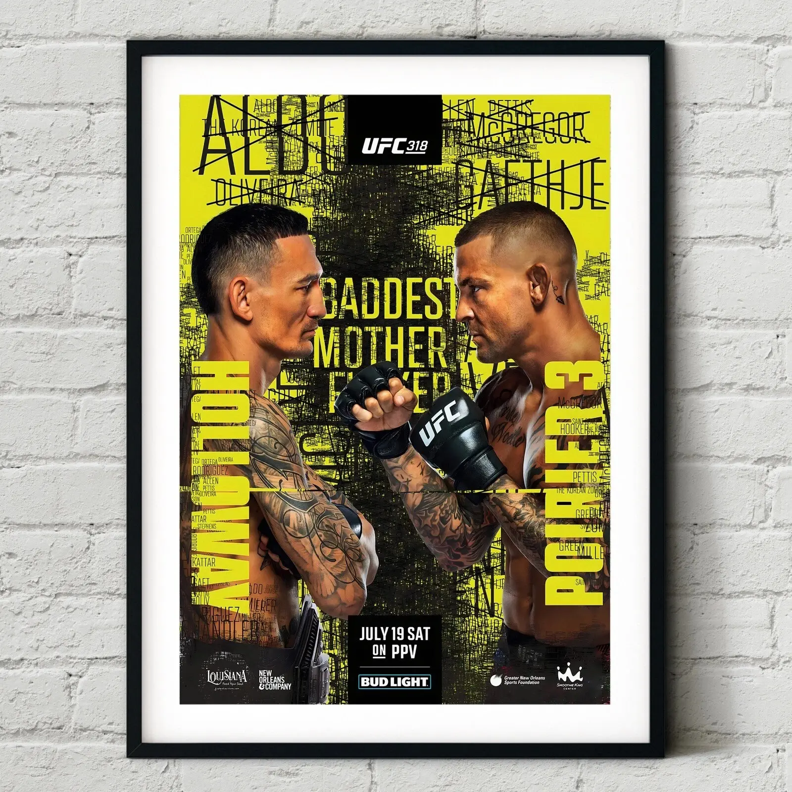 UFC 318 Max Holloway vs. Dustin Poirier 3 2025 Fight Poster Art Print MMA Boxing