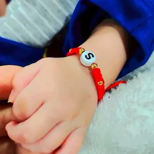 Ajustable Red String Baby Bracelet With Initial_Hadmade Ajustable Red String Baby Bracelet With Initial_Hadmade
