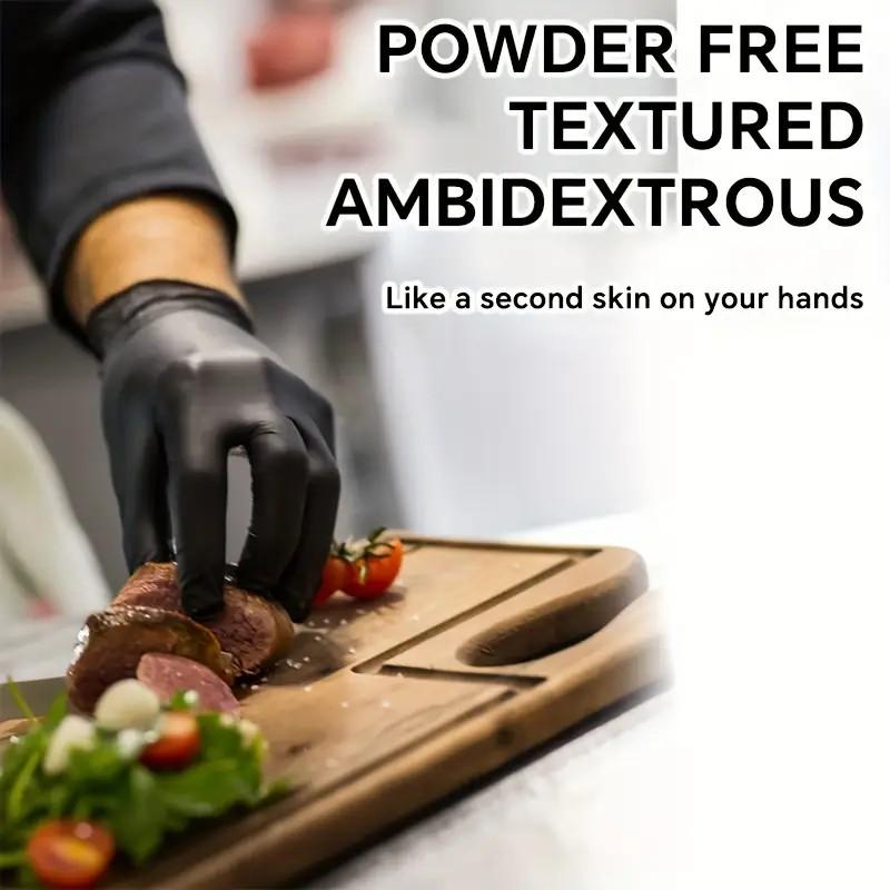 100/500/1000 Black Nitrile Exam Gloves 4 Mil, Powder-Free Disposable Gloves for Medical, First Aid,Cleaning Food Prep, Tattoo,Cooking