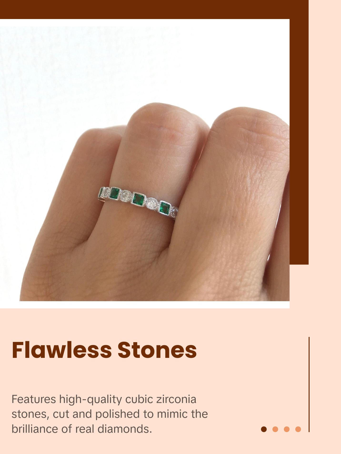 Green Emerald Art Deco Band