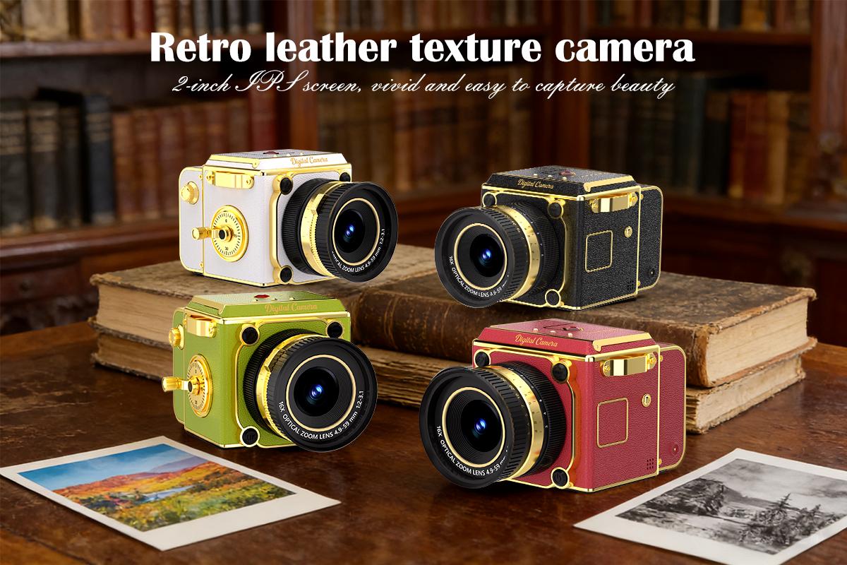 T-JERZENS Retro Digital camera,Portable vintage Camera,16X Digital Zoom 2.7K vlogging camera for beginner,cameras for photography,Compact Travel Camera for Boy,Girl,Birthday Gifts,New Year Gift