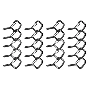 VEVOR 20 PCS Q-Hanger Hooks, 2.17 in Q Hanger String Light Hooks Outdoor, Heavy Duty Outdoor Screw Hooks with Security Buckle, for Hanging Outdoor String Lights, Christmas Lights, Cups, Decors (Black)