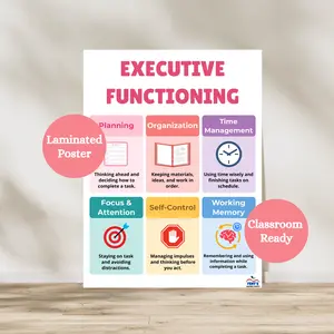 Executive Functioning Laminated Anchor Chart | Study Skills Poster | SEL Classroom Decor