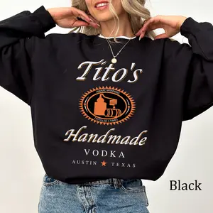 Retro Tito Sweater, TITOS Handmade Vodka Unisex Graphic Sweatshirt, Casual Streetwear For Everyday Wear
