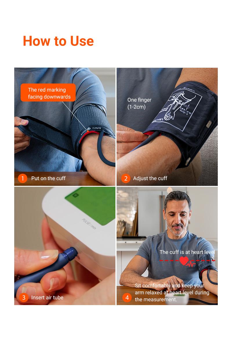 【Cuff Only】iHealth Extra Large Adult Blood Pressure Cuff (16.5"-18.9" | 42-48cm) - XL Replacement BP Cuff for Big Arms, Compatible with iHealth Track Smart Upper Arm Blood Pressure Monitor