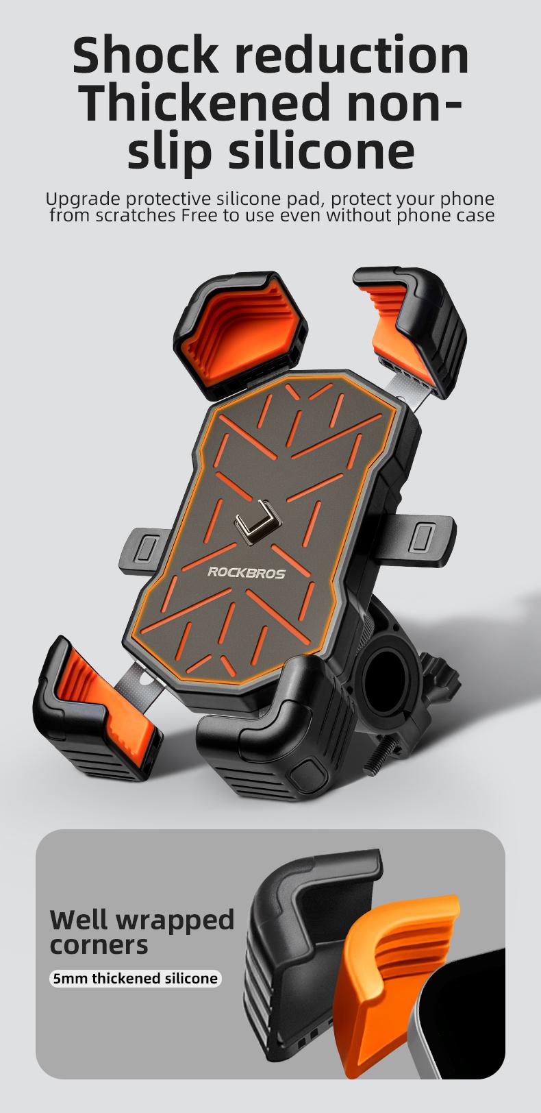 ROCKBROS HW-117 Bike Phone Mount 1s Lock Bike Phone Holder