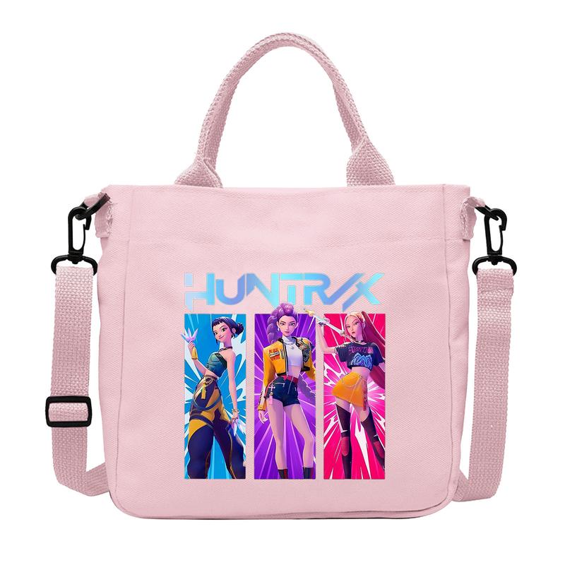 K-Pop Demon 2 Hunter Shoulder Bag – Cute Cartoon Rumi, Mira & Zoey Print Crossbody Tote, Large Capacity Gift Bag