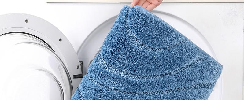 [FebruaryStockUp] HEBE Washable Bathroom Rugs Sets 5 Piece, Soft Absorbent Microfiber Bath Mat for Bathroom, Non Slip Washable Bath Rug Set with Toilet Cover, Bath Runner and U-Shaped Contour Toilet Rug