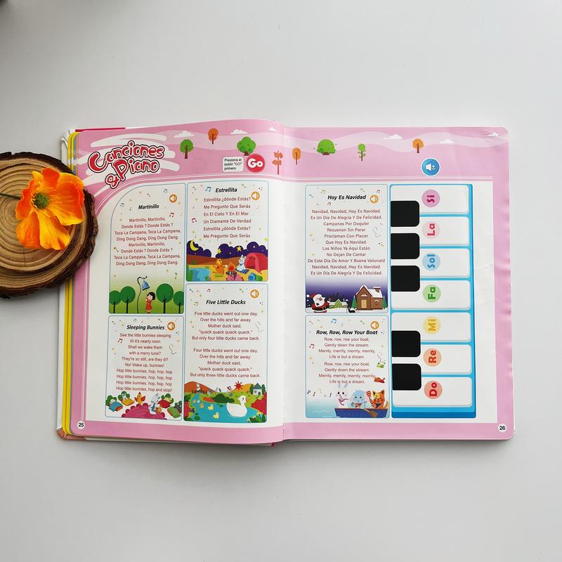 Spanish Interactive Educational Toy for Kids 1–6, Bilingual Sound Book for Early Language Learning, Interactive Educational Toy with 300+ Words & 13 Themes, Perfect Gift Idea for Toddlers