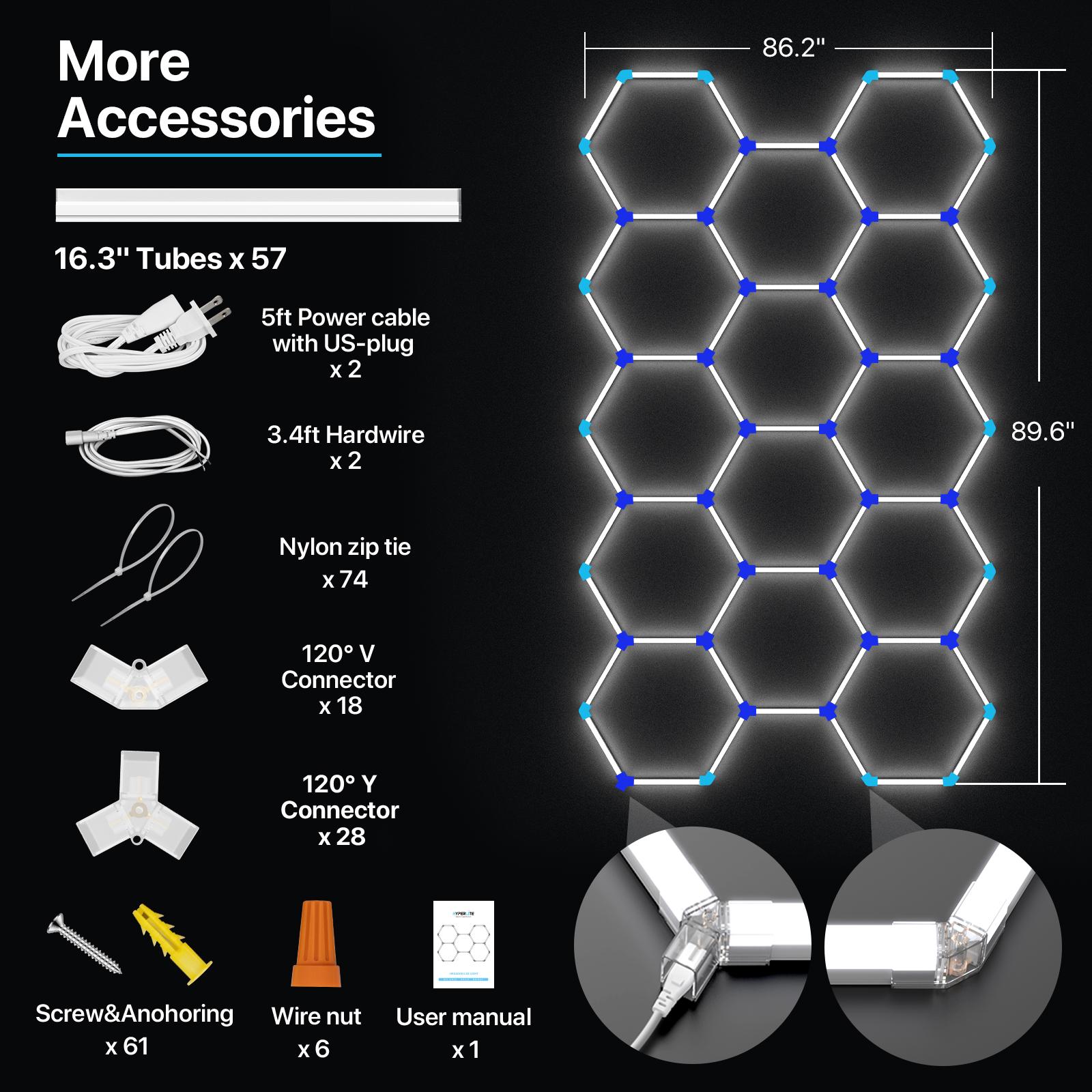 IPACKORIN Hexagonal Ceiling Light, Honeycomb Ceiling Light,Ultra Bright Honeycomb Lights, Hexagonal Garage Lights for Shops Supermarkets Shopping Malls Car Shows Basements Gymnasiums,  stockup mothersday