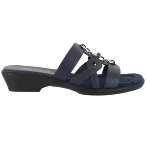 Easy Street Womens Torrid Slide Casual Sandals Casual Low Heel 1-2" - Blue
