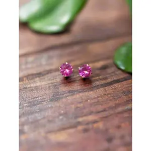 Pink Sa pphire Stone Earrings