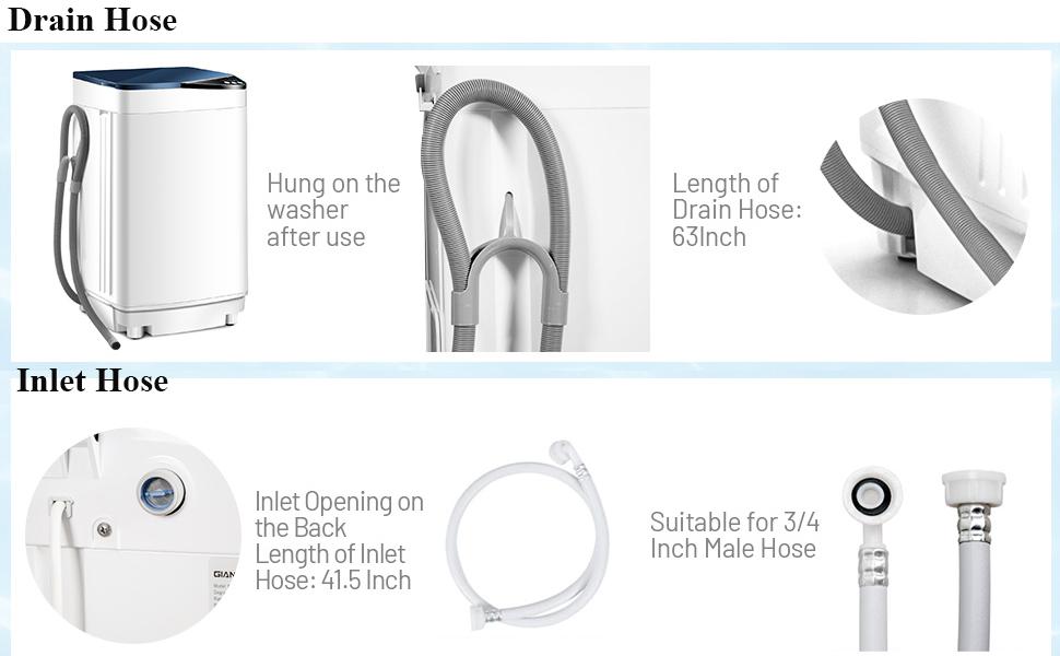 Costway Full-Automatic 7.7lbs Washing Machine with Built-in Barrel Light, Safety and Energy-Saving Design for small space, home, dorms, camping, RVs, and apartment usage