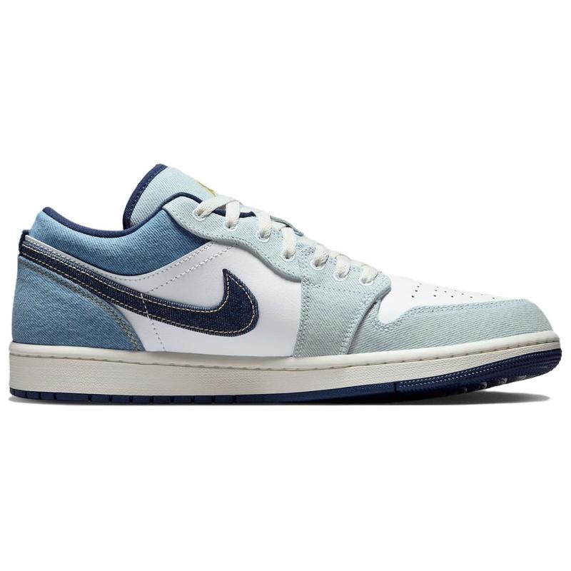 Jordan Air Jordan 1 Low SE IH0648-141 Men's White/Blue Retro Basketball Shoes Comfortable Non-slip Durable Low-top Style Authentic Certified