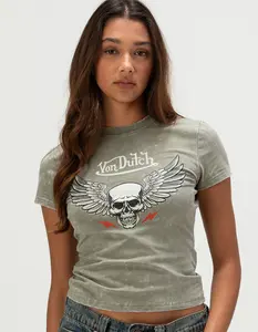 VON DUTCH Skull Womens Skimmer Tee