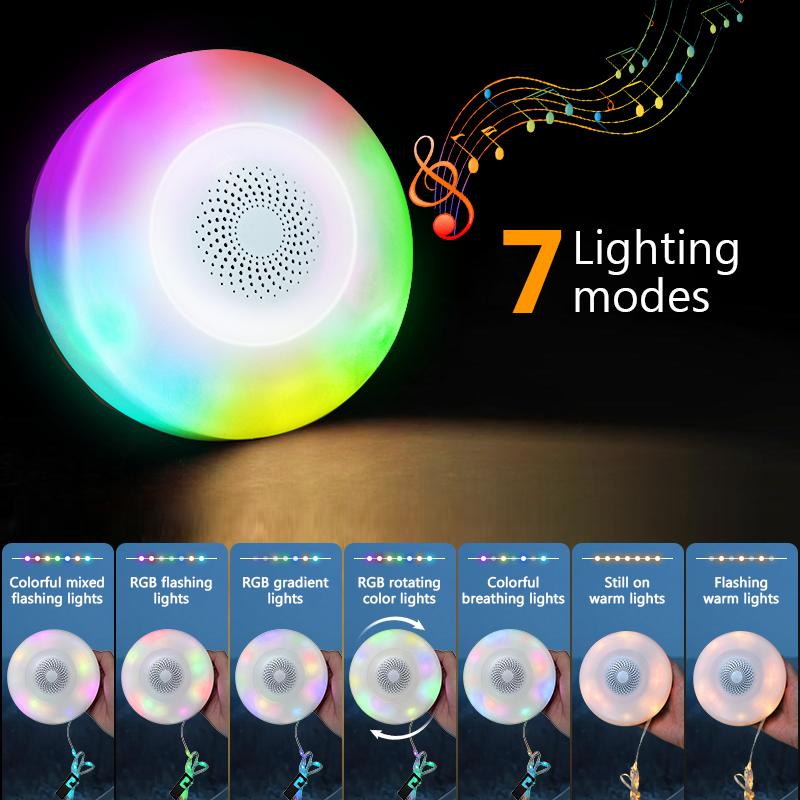 Christmas Gift RGB Bluetooth Speaker Camping String Lights LED 7 Lighting Modes Portable Outdoor Speaker Wireless Stereo Sound for Outdoor Halloween Parties Camping Indoor Decorations Music Audio Christmas Gift RGB Bluetooth Speaker Camping String Lights LED 7 Lighting Modes Portable Outdoor Speaker Wireless Stereo Sound for Outdoor Halloween Parties Camping Indoor Decorations Music Audio