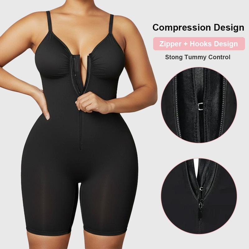 Shapewear for Women Tummy Control Bodysuits Zip-Up Comfort Ultra Stretch Fabric Customizable Fit Breathable Mesh Design Comfortable Fit