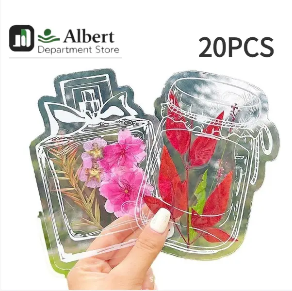 20PCS Real Pressed Flower Clear Bookmarks DIY Reading Bookmark Set Aesthetic Journal Resin Craft Supplies Book Lover Gift