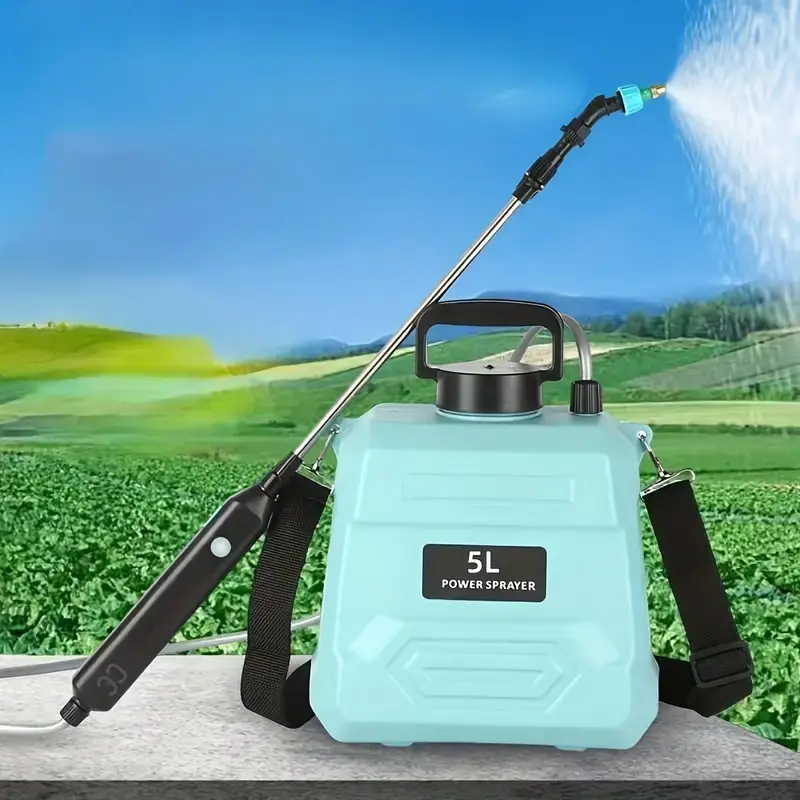 1.32 Gallon Electric Sprayer with 3 Mist Nozzles - 92cm Retractable Wand, Adjustable Strap for Lawn/Garden/Cleaning