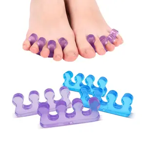 Crystal Jelly Toe Separators for Pedicure Soft Gel Toe Spacers Women's Ergonomic Design Comfortable Toe Separation Easy Finger Toenail Polish Grooming Reusable Clean