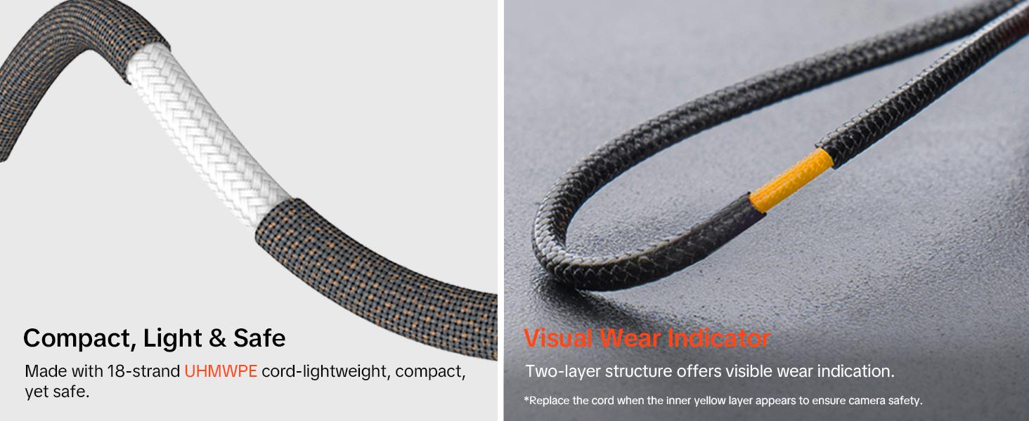 PGYTECH Camera Wrist Strap Slim Trendy Style, Adjustable Quick Release Anti-Drop Braided Rope Hand Strap Holds 55.1lb for Sony/Nikon/Canon Cameras/Phone for Young Photographers