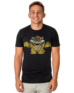 Super Mario T-Shirt Men's Bowser Pose Short Sleeve Graphic Top