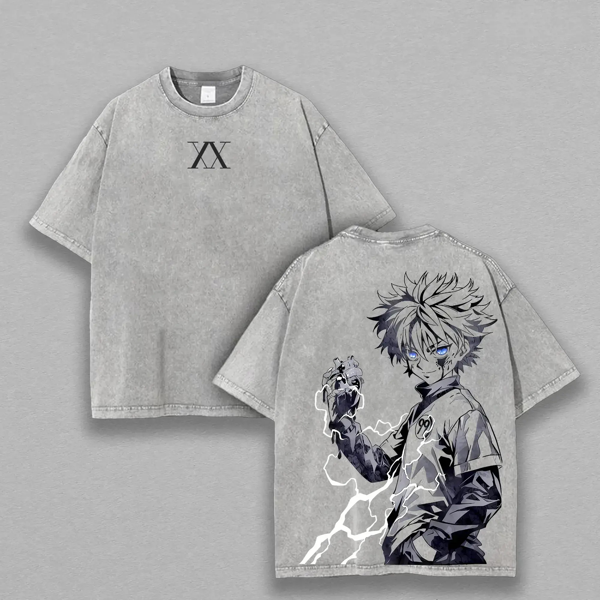 Killua Zoldyck T-Shirt – Hunter x Hunter Washed Oversized Anime Tee | Unisex Heavy Cotton Streetwear for Otaku & Manga Fans Washed Streetwear Shirt t shirt soft cotton vintage streetwear unisex t-shirt washed tees for Men and Women