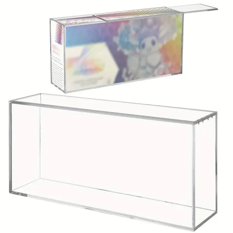 Prismatic Evolutions Super Premium Collection Acrylic Display Case - 5mm Thick Clear Acrylic Panels, Magnetic Top Lid, UV & Dust-Resistant Protection, Case Only, 14.5"×3.6"×7.1" Home Organizer Storage Box