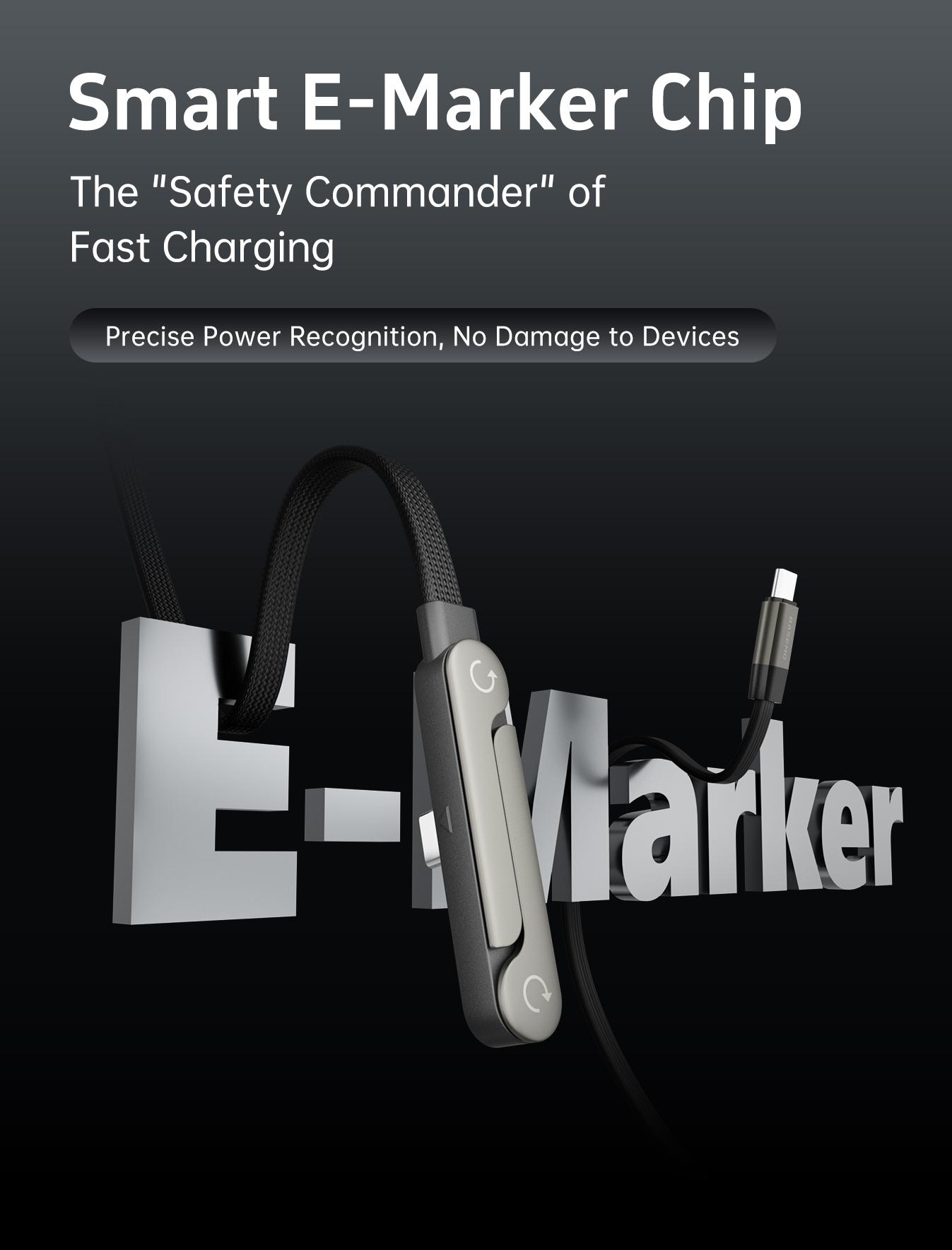 Basemo 240W Super Fast Charging Cable with Stand for iPhone Samsung Type-C Compatible Gaming Office Car Travel Black Cellphone Smartphone Mount Lightning