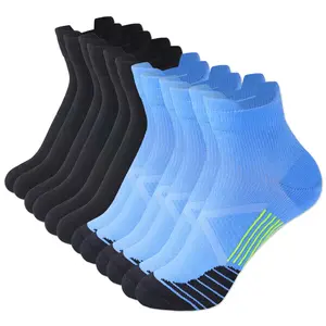 STANDWAY 6 Pairs Short Ankle Compression Socks, 8-15mmHg Breathable Seamless Toe, Arch Support Socks for Men & Women, Relieve Foot Fatigue