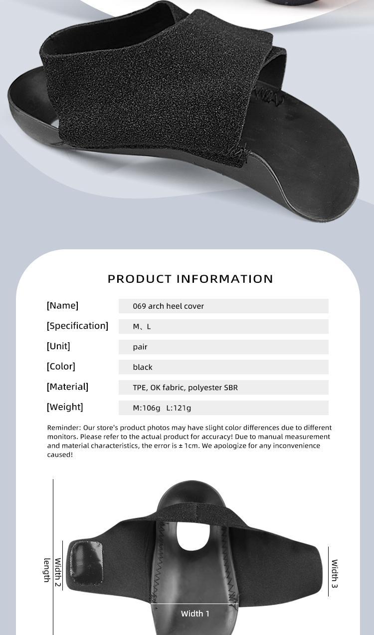 ‌Arch Support Insoles with Ankle Sleeves for Flat Feet Pain Relief Orthotic Footbed for All-Day Comfort Walking Running Black Footwear