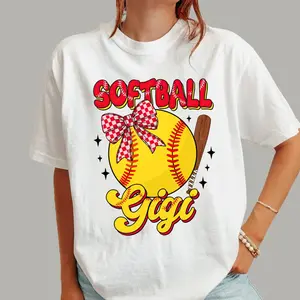 Softball Gigi T-Shirt ,Softball Mama Coquette Tee, Game Day Sports Shirt ForSoftball Grandma