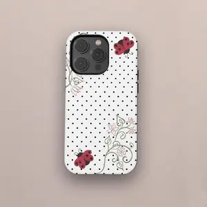 Polka Dot Ladybug Phone Case Cute Y2K Art Kawaii Floral Coquette Case for iPhone
