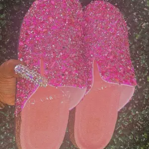 Pink sparkly Mules
