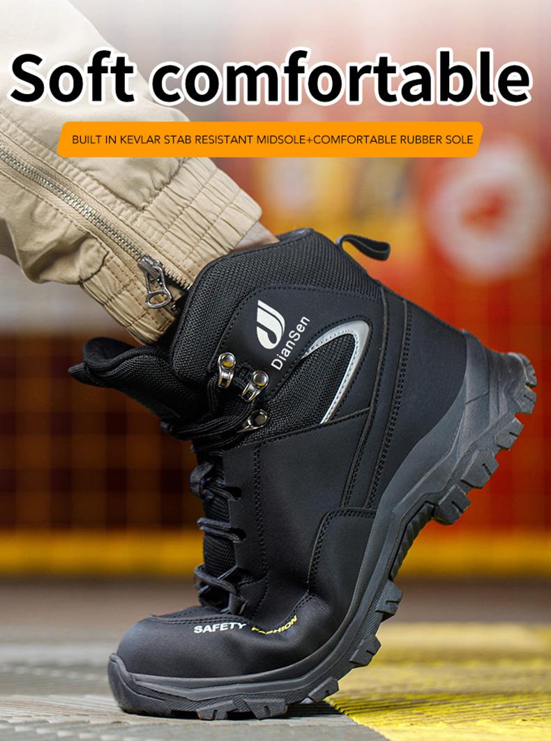 New Safety Boots Men Work Indestructible Shoes Sneakers Steel Toe Protective Boots Anti-smash Anti-puncture Work Safety Shoes Work as hiking Waterproof boots Construction Work Shoes