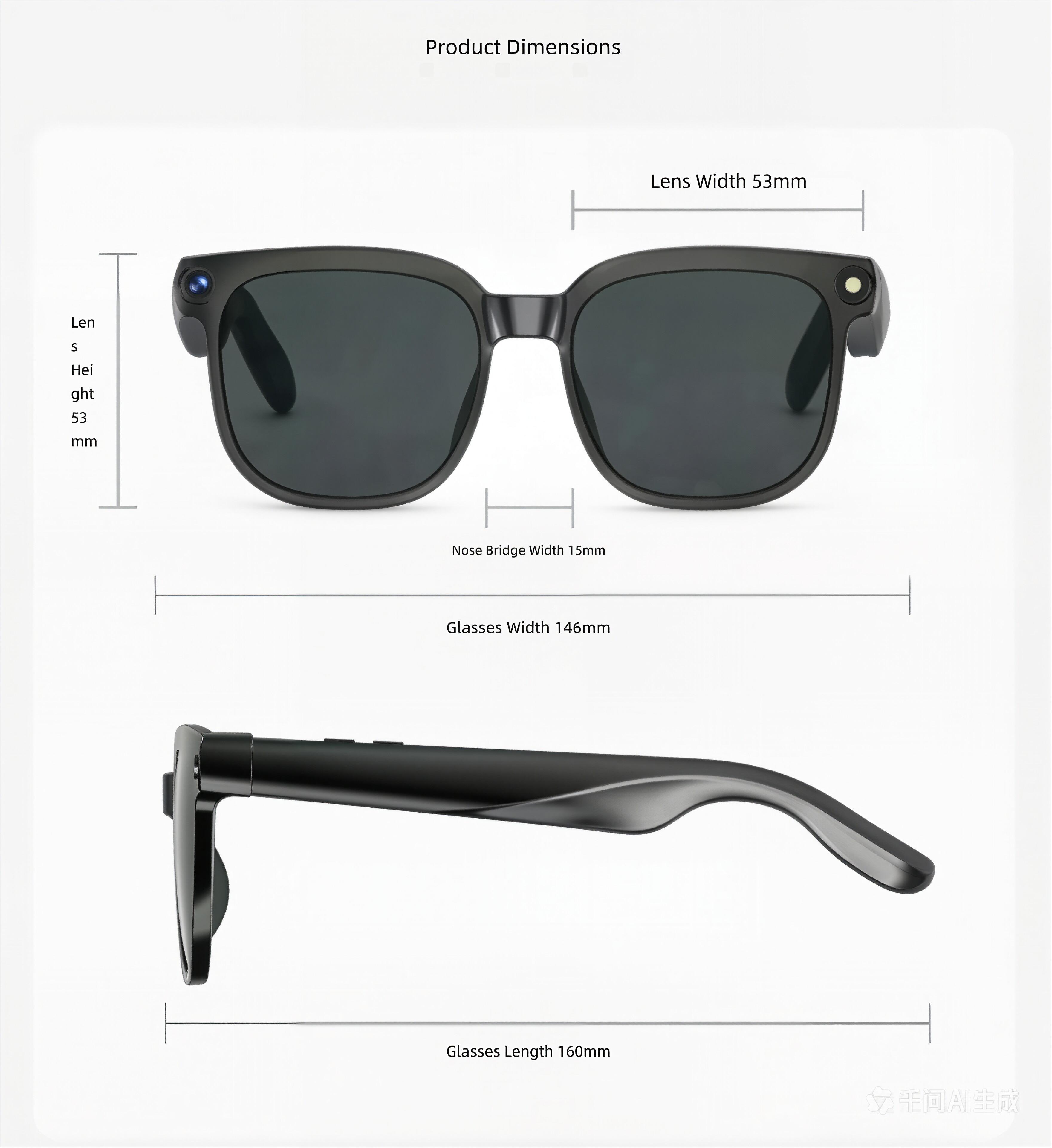 Smart AI Camera Glasses 8MP | Auto Photochromic UV Protection | Hands-Free Video Recording for Travel Hiking | 160+ Multilingual Real-Time Translation