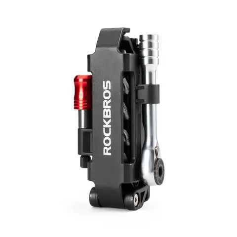 ROCKBROS Folding Multi-Function Ratchet Tool for Cycling Maintenance, 2-Way Design, Magnetic Bits, Tire Prying Rod Included – Cycling Tools and Gadgets