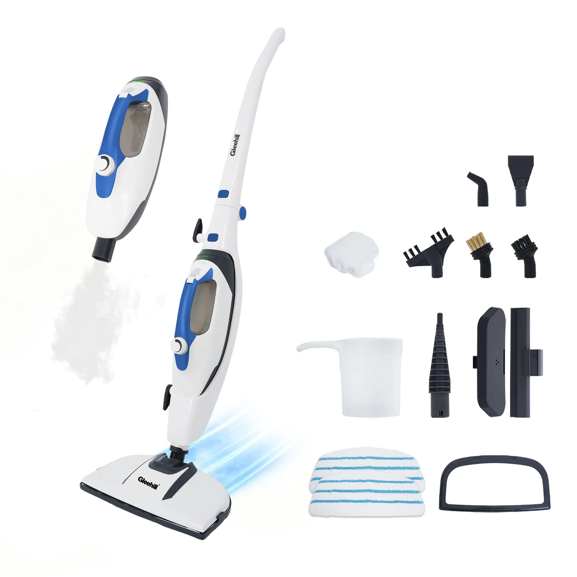 GLEEHILL 10-in-1 Steam Mop & Handheld Steam Cleaner - 1550W Heavy Duty for Grout, Tile, Hardwood, Carpet, Pet Odor & Stain Removal,back to school,back to school haul