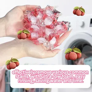 50 pcs 5 in 1 laundry gel beads, with strong cleaning ability, can also keep your clothes fragrant, suitable for families and gift giving