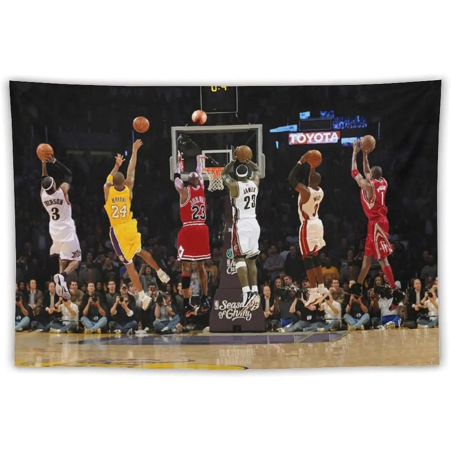 2025 New KCQX'MCPD Basketball Player Jump Shot Basketball Tapestry Basketball Flag Suitable for Room Wall Hanging Art Decoration Youth Boys Bedroom College Dormitory Decoration Party Background Gift Tapestry Suitable for Bedroom Party Decoration