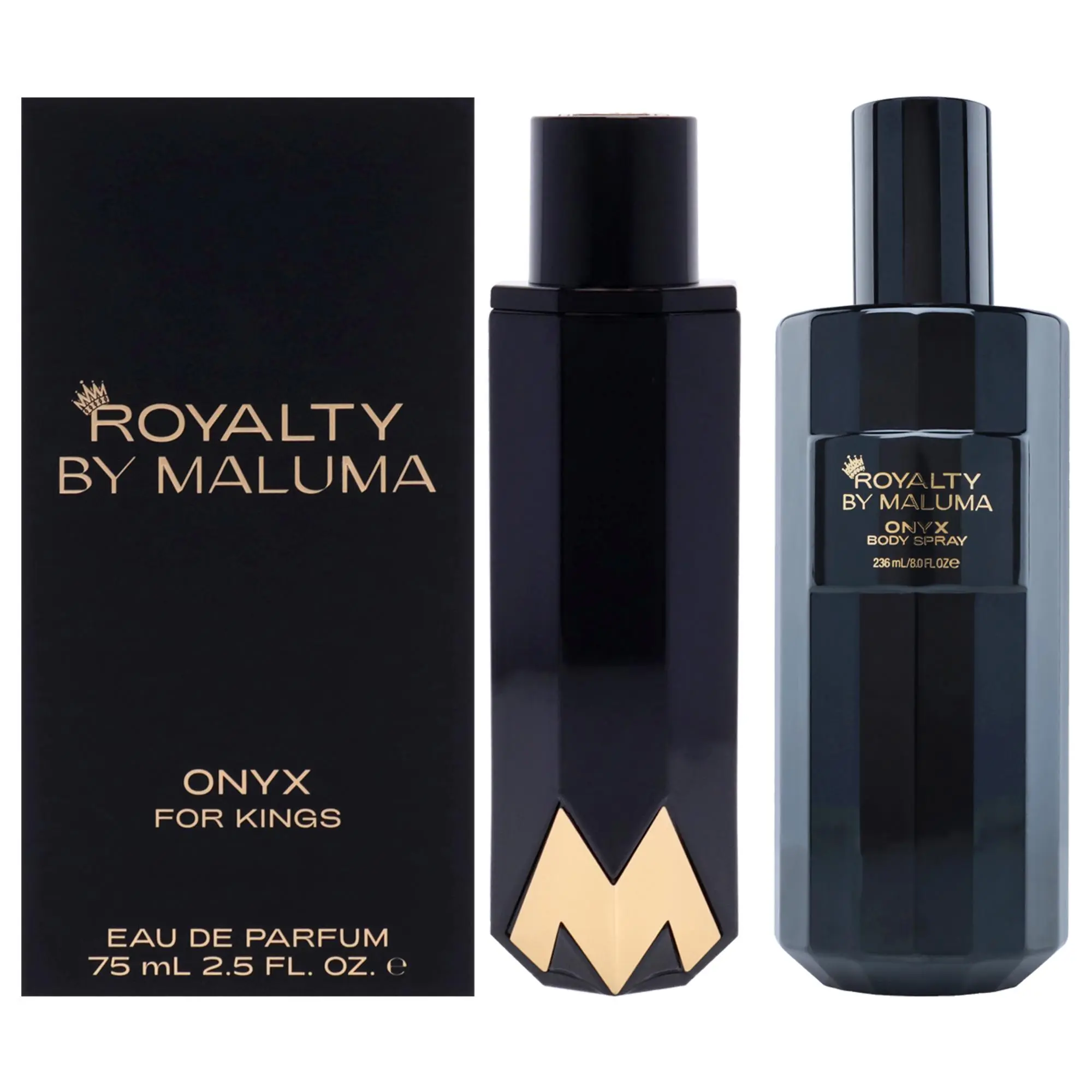 Royalty By Maluma Onyx Unisex 2-Piece Set - 2.5oz EDP, 8oz Body Spray, Spray Apply for Everyday Use, Two Piece Set, Convenient