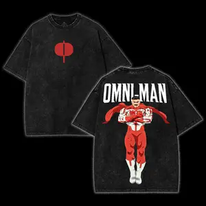 Retro Vintage Invincible Omni-Man Shirt – Viltrumite Empire Superhero Graphic Washed Cotton T-Shirt, Double Side Print Oversized Tee, 90s Comic Book Aesthetic, Y2K Streetwear Grunge Tee, Superhero Anime Style Merch, Gift for Comic Fans