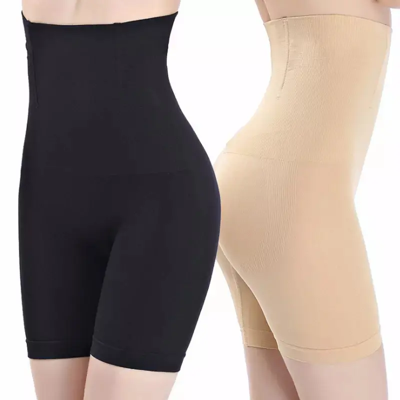 Women's High-Waist Seamless Slimming Shapewear Shorts - Nylon-Spandex Knit, Breathable, Stretchy, Tummy Control Clothes for Everyday, Gym Wear, Multi-Size Sports Bottoms