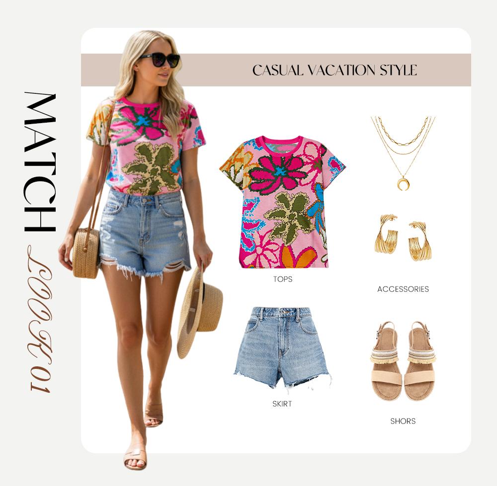 EVALESS Women's Casual Boho Print T Shirts Tops Crew Neck Short Sleeve Polka Dot Slim Fitted Soft Multicolour Tee 2026 Trendy Womenswear Springtok Summer Outfits EVALESS Women's Casual Boho Print T Shirts Tops Crew Neck Short Sleeve Polka Dot Slim Fitted Soft Multicolour Tee 2026 Trendy Womenswear Springtok Summer Outfits