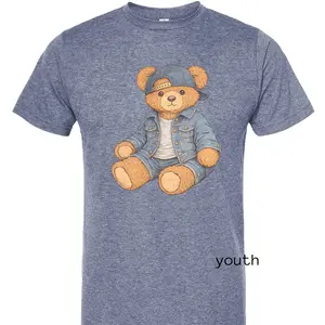Youth Denim Teddy Bear Graphic Tee Vintage Vibes