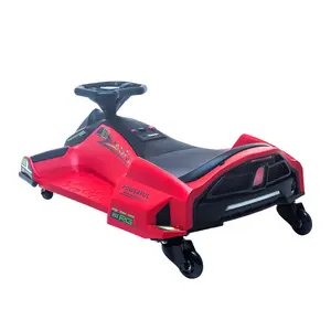 Children's Electric Gokart, 24 V Drift Kart with Drift Mode, with Music, LED Light Front and Rear, Alarm with Low Charge, Children's Vehicle for Children,Red
