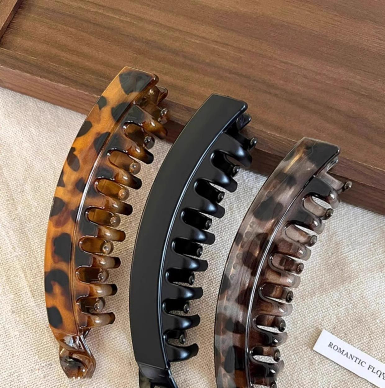 5 PCS High Ponytail Banana Clip, Toothed Anti-Slip Vertical Clip, Natural Fluffy Volume Enhancement Curly Wavy Claw Curly Wavy Claw